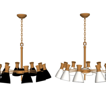 现代金属吊灯su模型