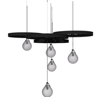 现代金属吊灯su模型