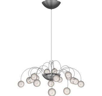 现代金属多头吊灯su模型