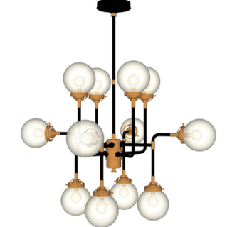 现代金属吊灯su模型