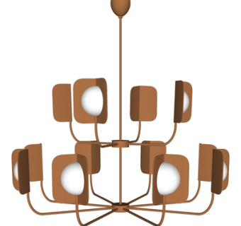 现代金属吊灯su模型