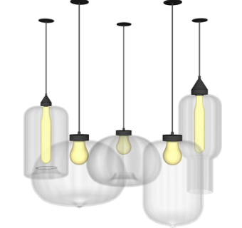 现代玻璃吊灯su模型