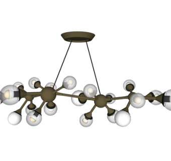 现代玻璃多头吊灯su模型