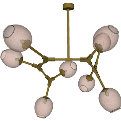 现代玻璃多头吊灯su模型