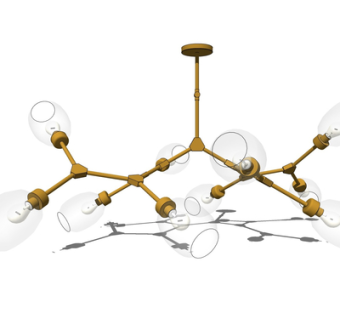 现代玻璃吊灯su模型