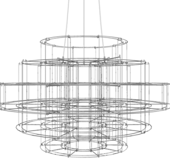 现代金属吊灯su模型