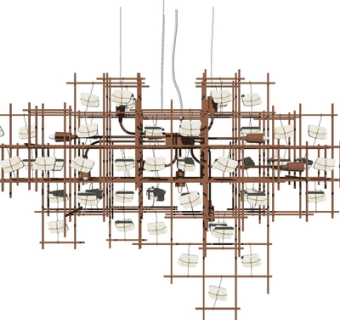 现代金属吊灯su模型
