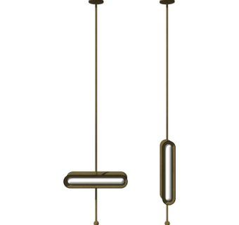 现代金属吊灯su模型