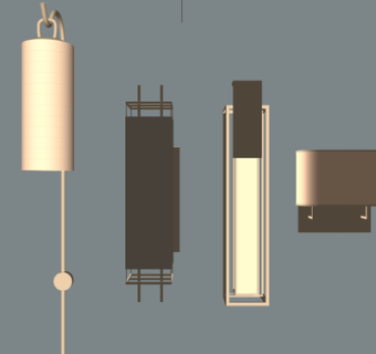现代金属壁灯su模型