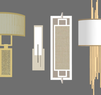 现代金属壁灯su模型