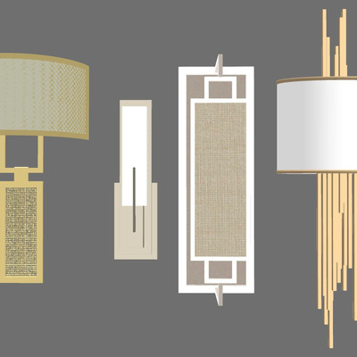 现代金属壁灯su模型