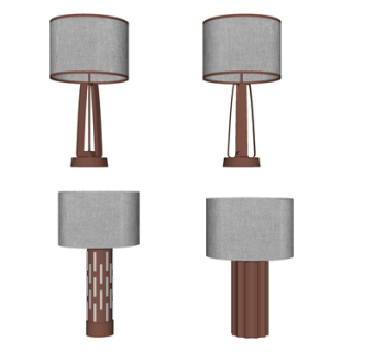 现代金属台灯su模型