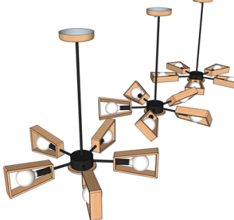 现代吊灯su模型