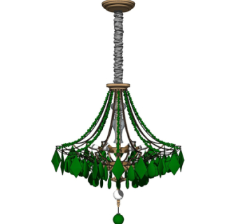 欧式金属吊灯su模型