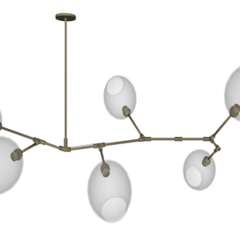 现代玻璃吊灯su模型