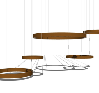 现代金属吊灯su模型