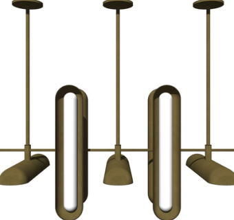 现代金属吊灯su模型