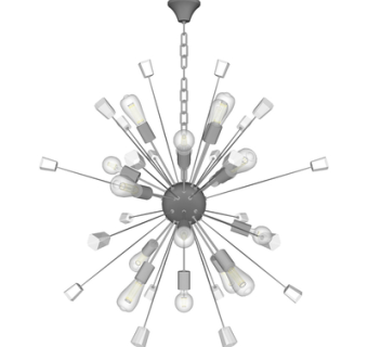 现代金属吊灯su模型