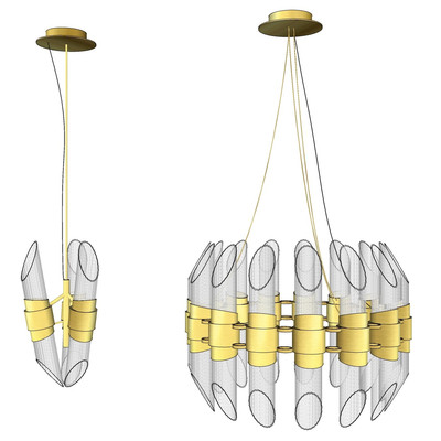 现代金属吊灯su模型
