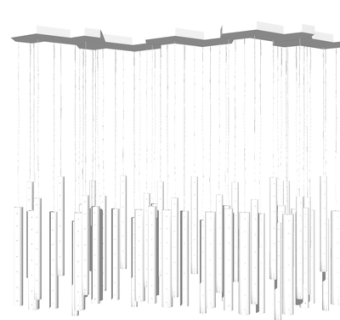 现代金属吊灯su模型