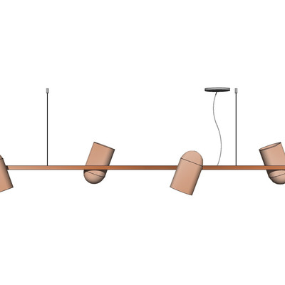 现代金属吊灯su模型