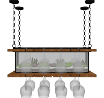 现代玻璃吊灯su模型