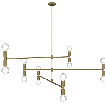 现代金属吊灯su模型