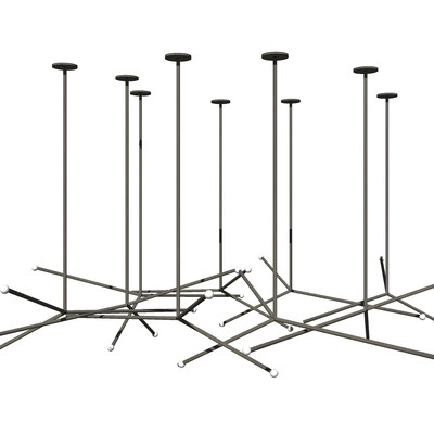 现代金属吊灯su模型