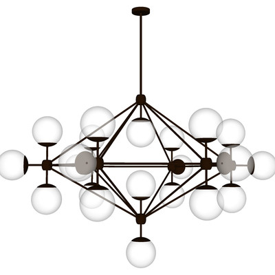 现代玻璃多头吊灯su模型