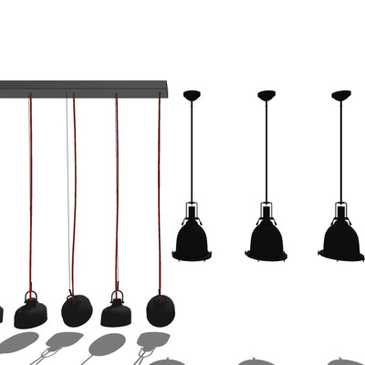 现代金属吊灯su模型