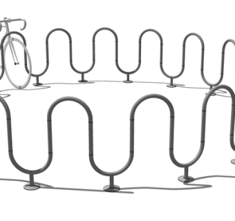 工业风金属自行车放置处su模型