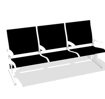 现代金属公用椅su模型