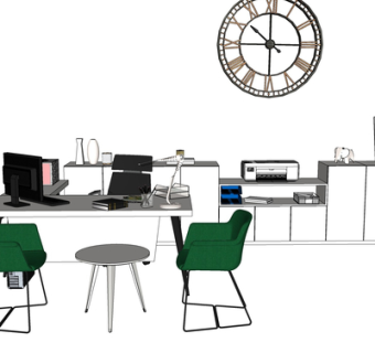 现代休闲桌椅su模型