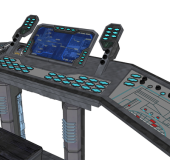 现代调音台su模型