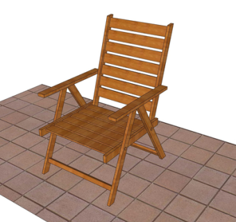 现代实木休闲椅su模型