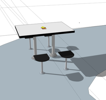 现代餐桌椅su模型