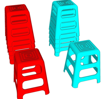 现代塑料凳子su模型