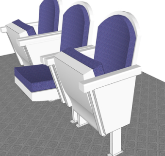 现代会议折叠椅su模型