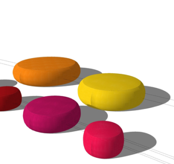 现代布艺凳子su模型