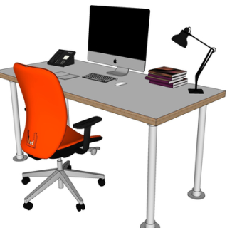 现代办公桌椅su模型