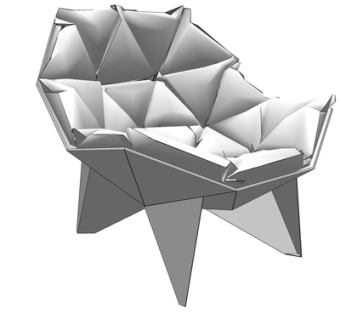 现代布艺休闲椅su模型