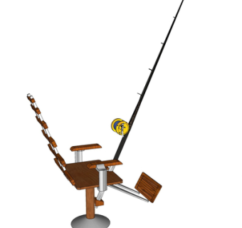 现代实木休闲椅su模型