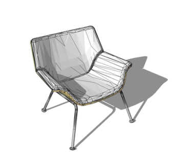 现代布艺休闲椅su模型