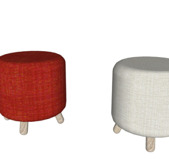 现代布艺凳子su模型