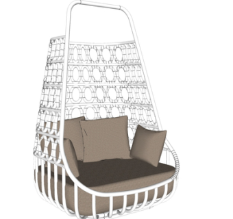 现代布艺休闲椅su模型