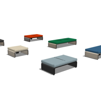 现代布艺凳子su模型