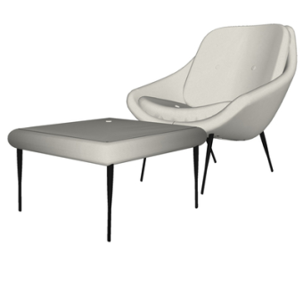 现代布艺休闲椅su模型