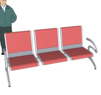 现代金属公用椅su模型