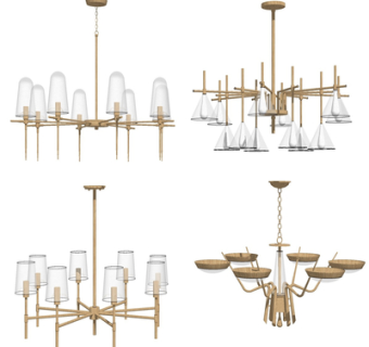 现代金属吊灯su模型