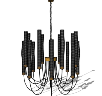 现代金属吊灯su模型